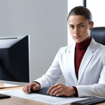 **

"Modern lawyer working in a bright, tech-focused office, analyzing legal documents with AI software. Focus on the lawyer's confident expression and the sleek design of the computer interface."

**