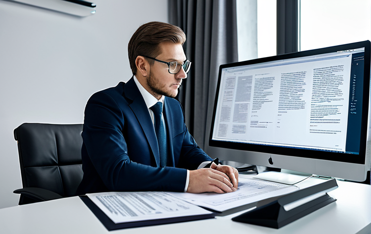 Lawyer Analyzing Documents with AI**

"A serious, professional lawyer, fully clothed in a modest, dark business suit, is sitting at a modern desk in a well-lit Moscow office, analyzing legal documents displayed on a large computer screen. Artificial intelligence software assists with highlighting key clauses. Safe for work. Perfect anatomy, correct proportions, natural pose. The scene emphasizes focus, intelligence, and technological proficiency. Appropriate attire, professional environment, high quality."

**