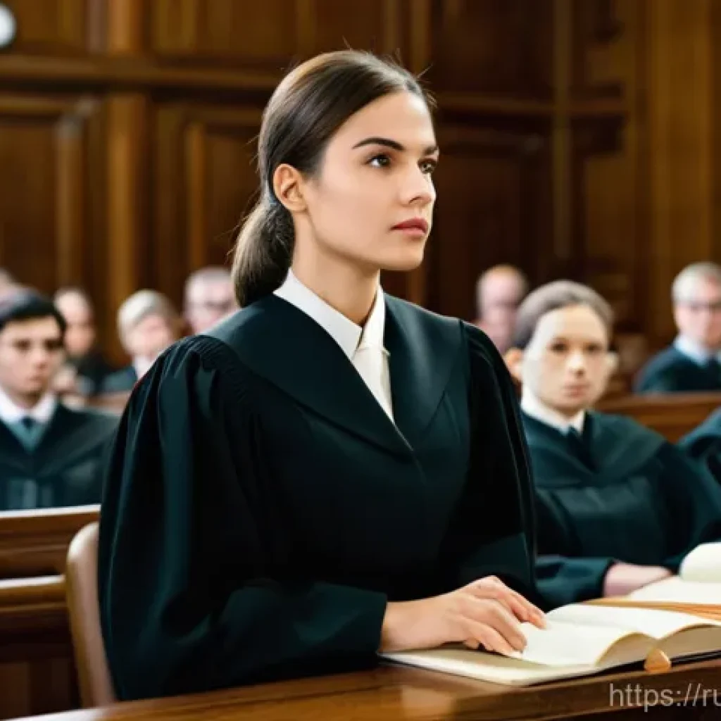 법률 자문가의 이론과 실무 차이 - **Prompt:** "A determined young female lawyer in her late 20s, impeccably dressed in a sharp dark bu...