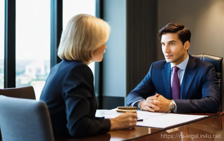 법률 자문가의 이론과 실무 차이 - **Prompt:** "A focused male lawyer in his mid-30s, wearing a contemporary business suit and tie, is ...