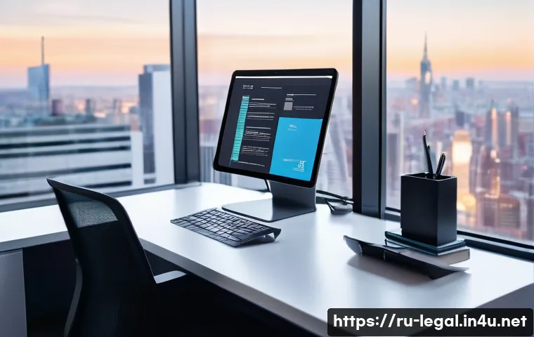 법률 자문가의 실무 개선 사항 - **Prompt: Legal Automation and Efficiency**
    "A clean, brightly lit, modern law office interior. ...