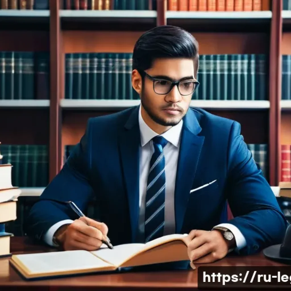 법률자문가의 직무 적합성 평가 - A professional lawyer in a modern office setting, dressed in formal business attire including a tail...