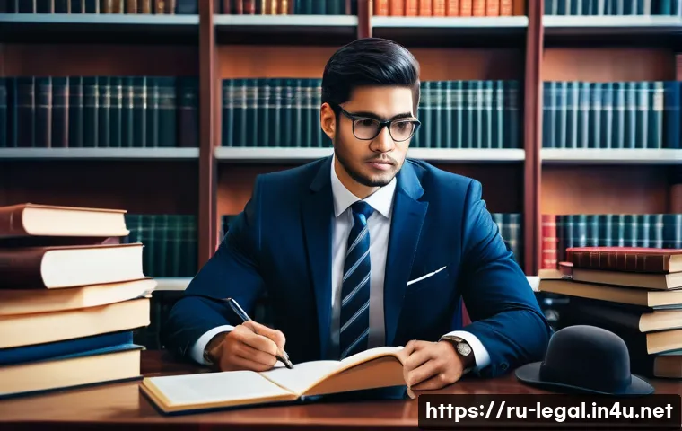 법률자문가의 직무 적합성 평가 - A professional lawyer in a modern office setting, dressed in formal business attire including a tail...